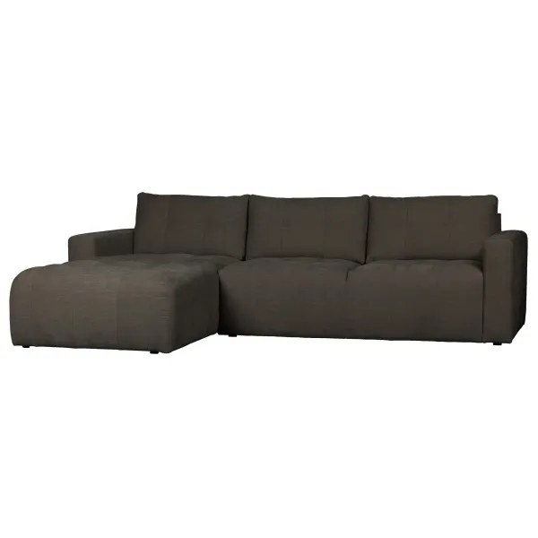 Bar Chaise Longue Geweven Stof Links Antraciet