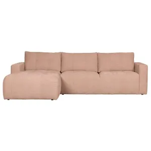Bar Chaise Longue Geweven Stof Links Roze