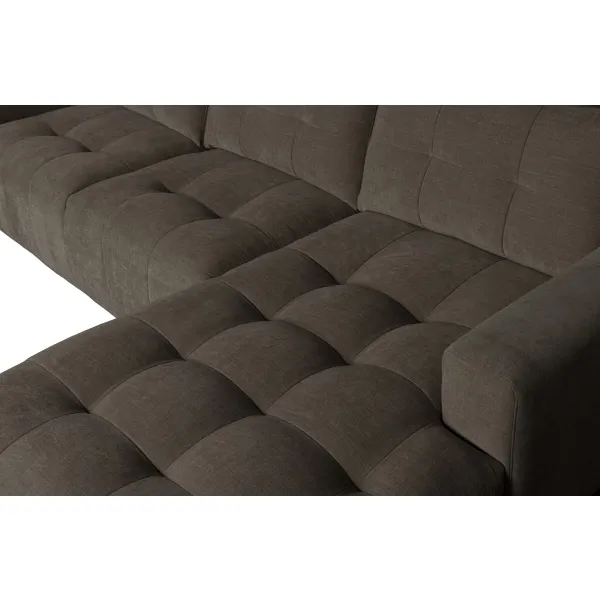 Bar Chaise Longue Geweven Stof Rechts Antraciet
