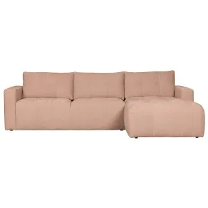 Bar Chaise Longue Geweven Stof Rechts Roze