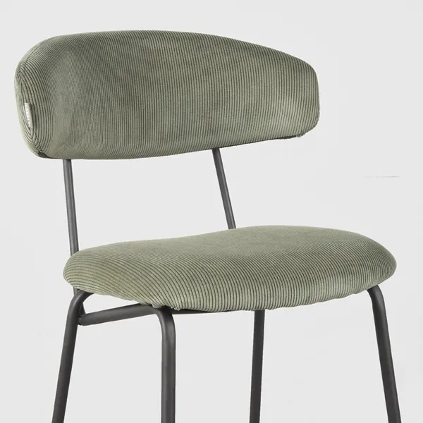 Eetkamerstoel Zack - Army green - Ribcord