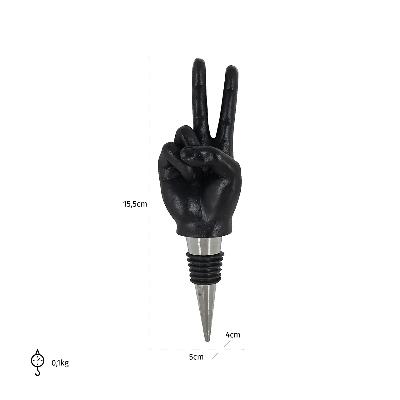 Wijnstopper Charona (6 stuks) (Black)