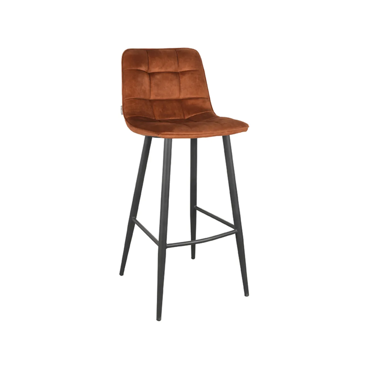 Set V 2 - Barkruk Jelt - Oker - Velours - Zithoogte 78