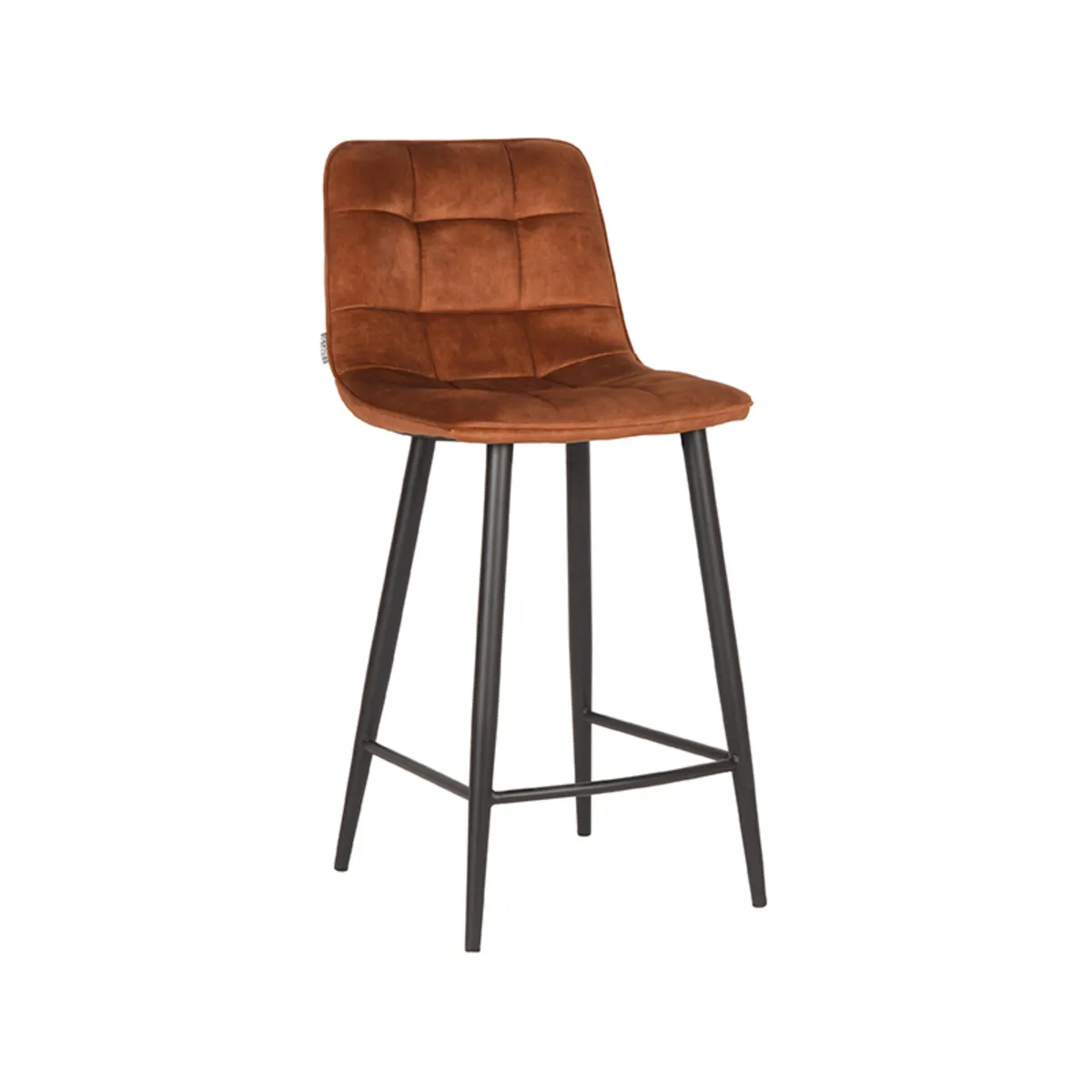 Set V 2 - Barkruk Jelt - Oker - Velours - Zithoogte 65