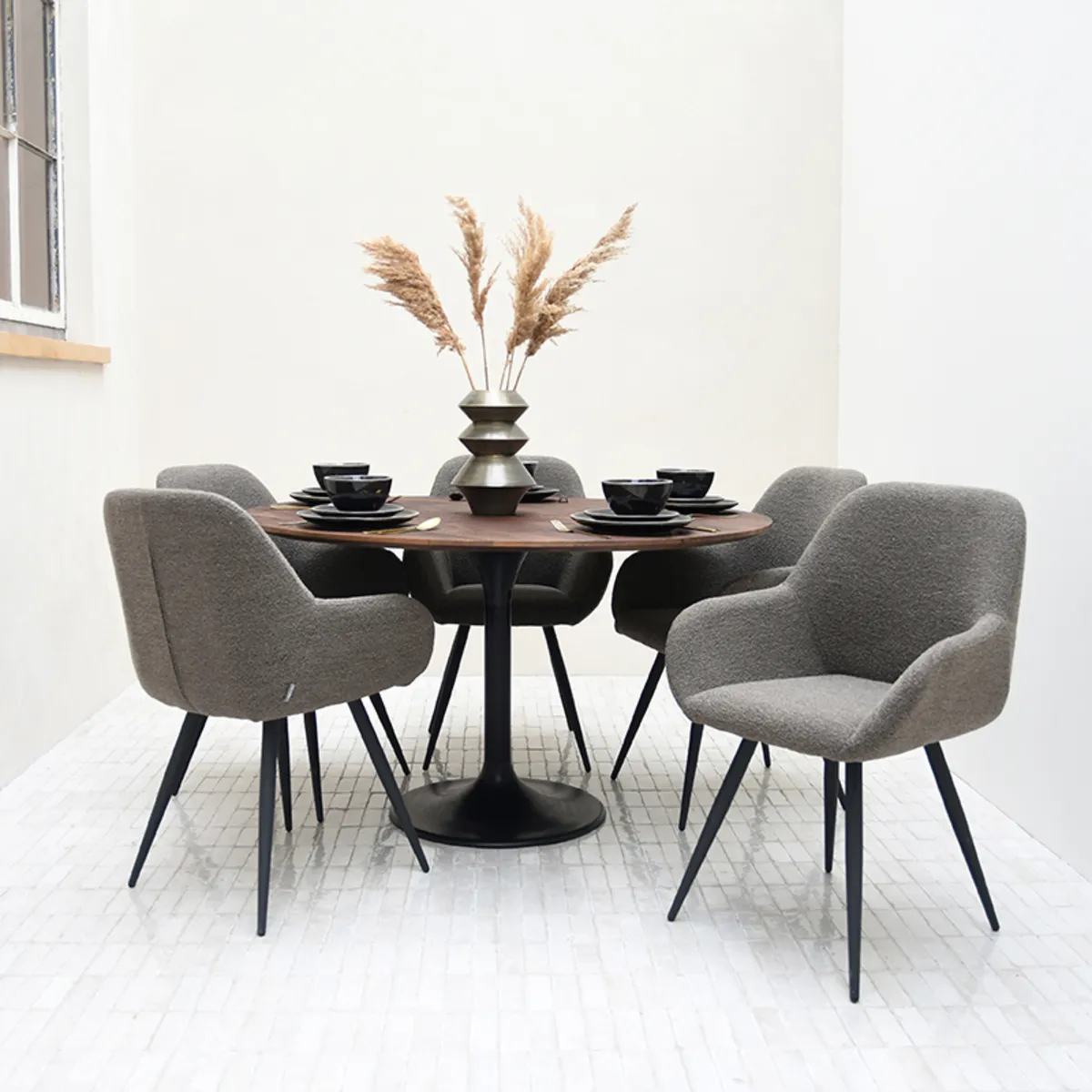 Eettafel Otto 130x130x75 cm - Espresso - Mangohout