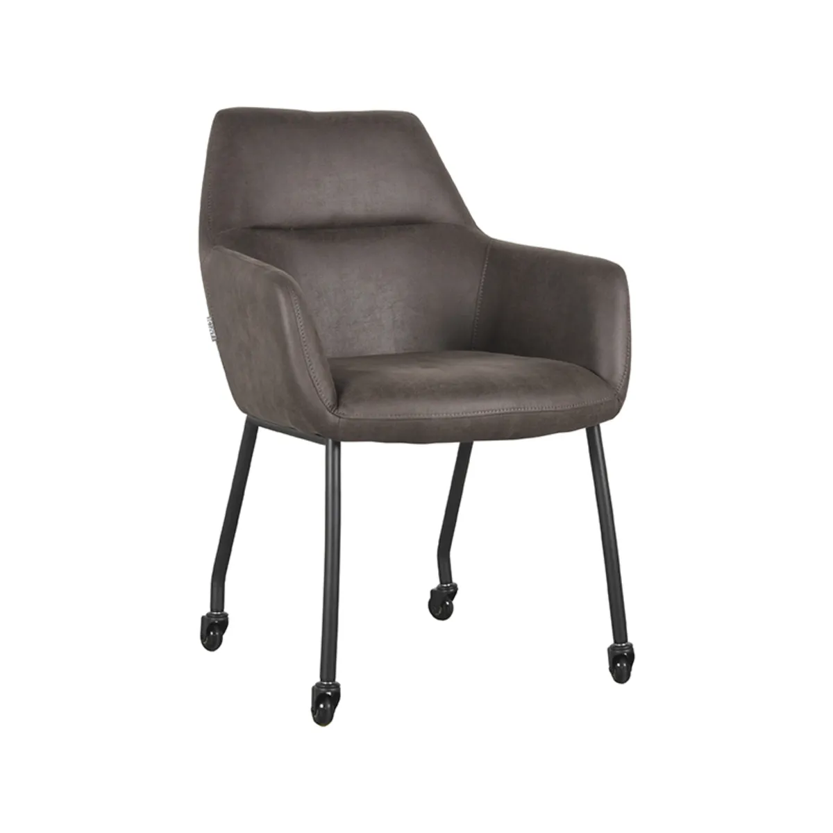 Set V 2 - Eetkamerstoel Lenny - Antraciet - Micro Suede