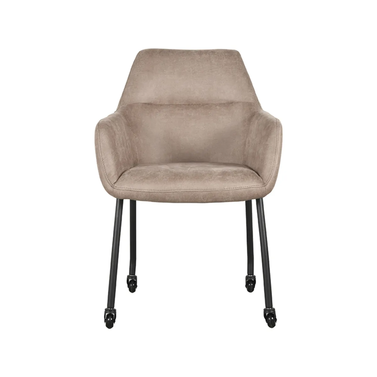 Set V 2 - Eetkamerstoel Lenny - Taupe - Micro Suede