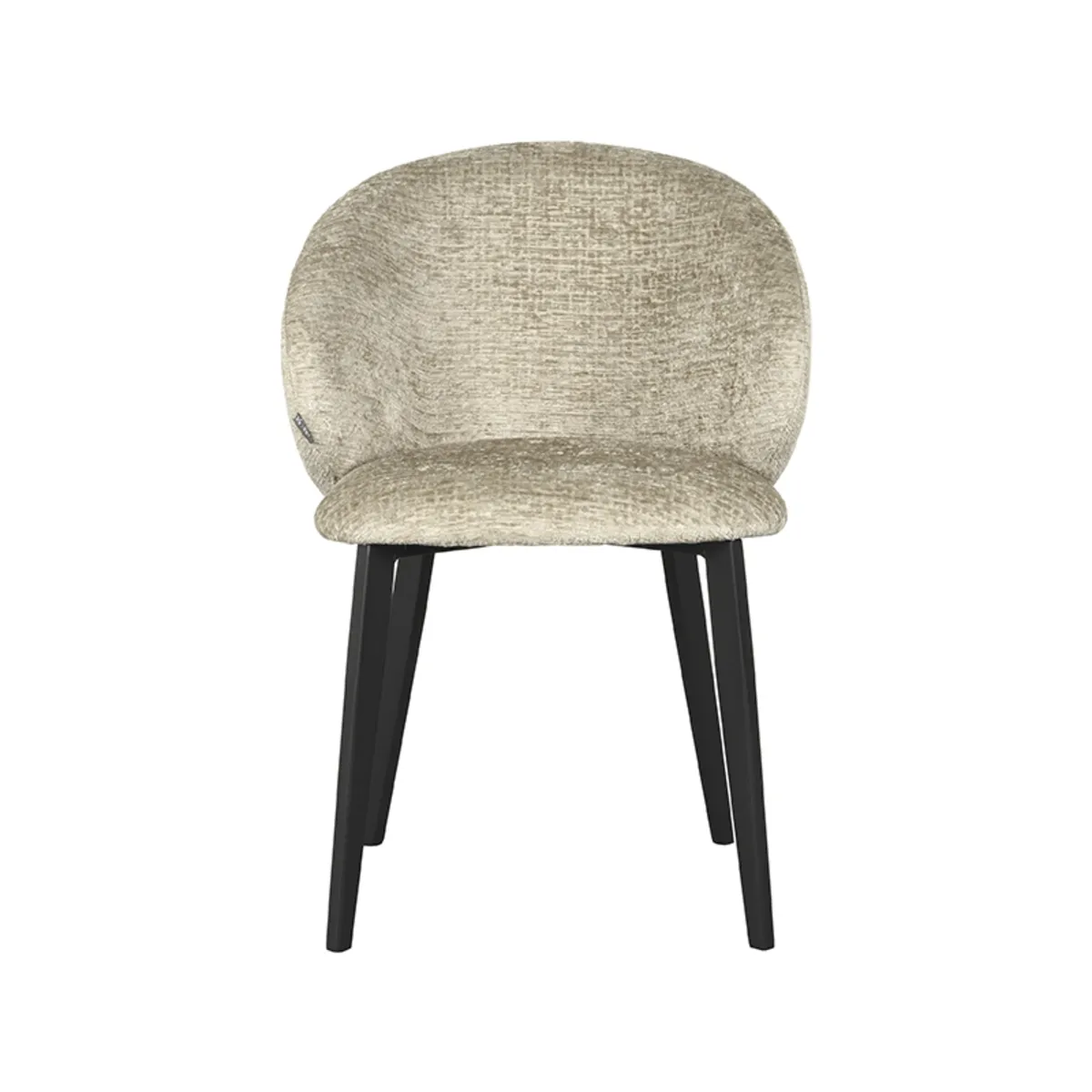 Set V 2 - Eetkamerstoel Logan - Beige - Fluweel
