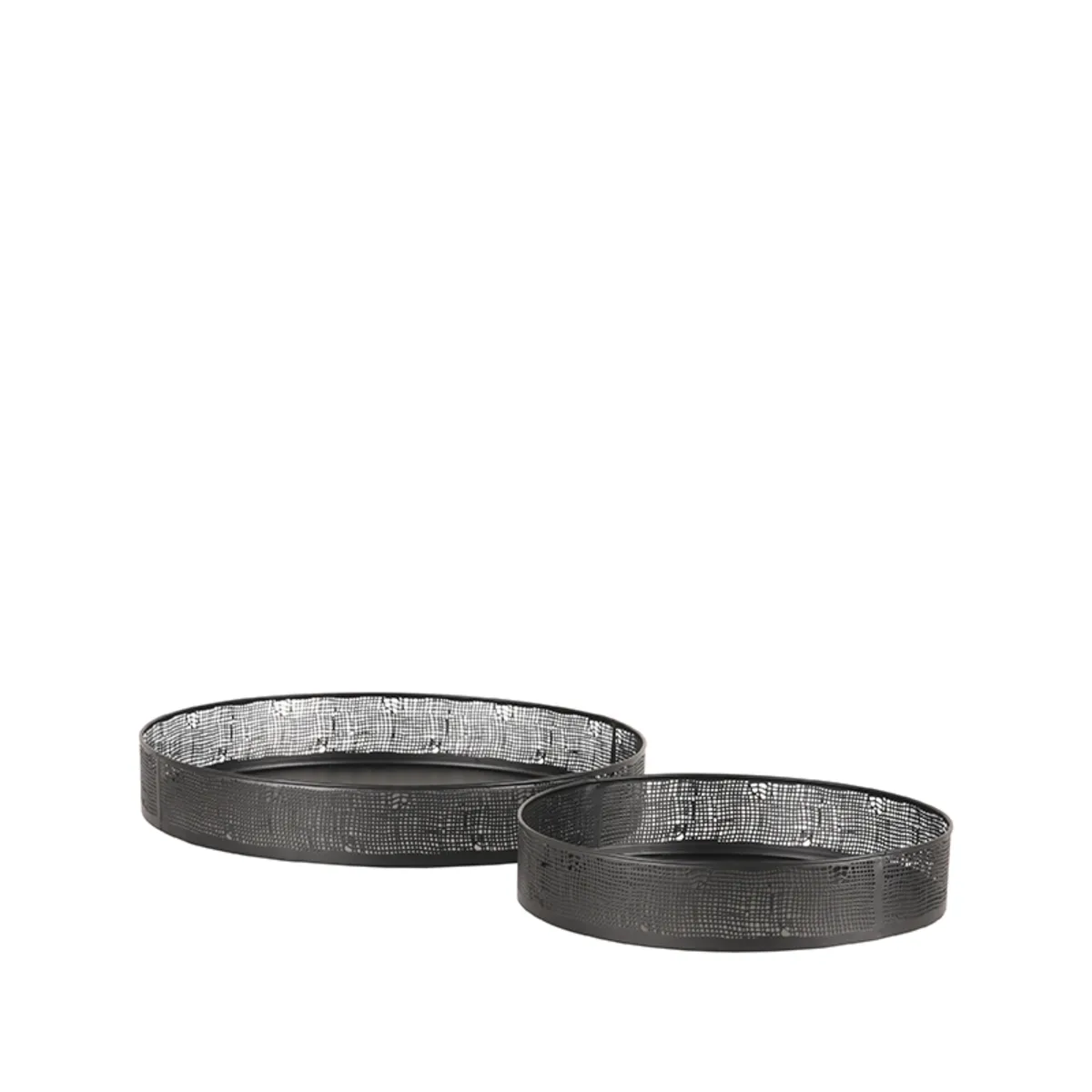 Set Dienbladen 39x39x6 cm - Zwart - Metaal