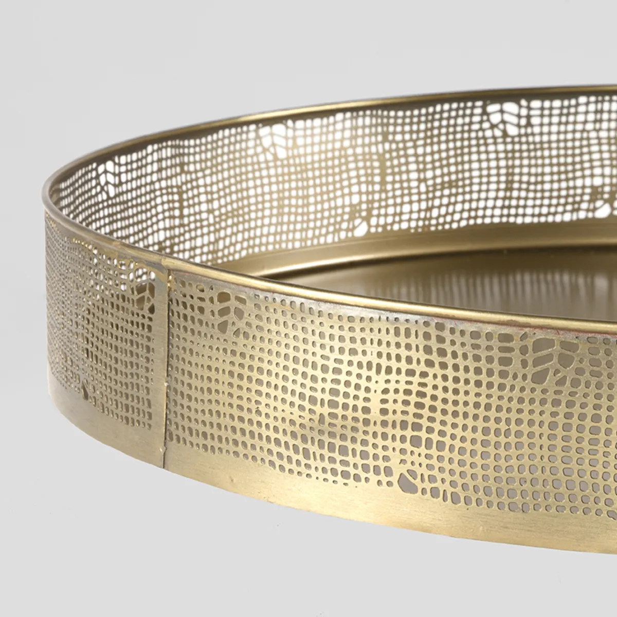 Set Dienbladen 39x39x6 cm - Antiek goud - Metaal