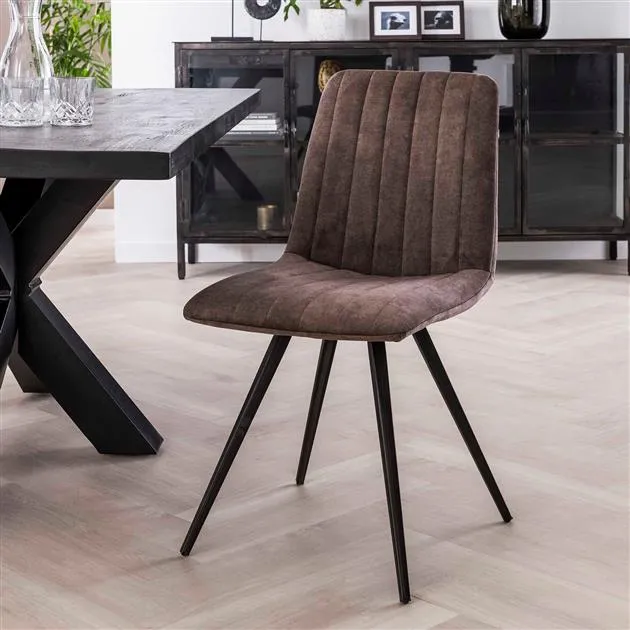 Stoel velvet straight stitch VPE4 / Taupe velours