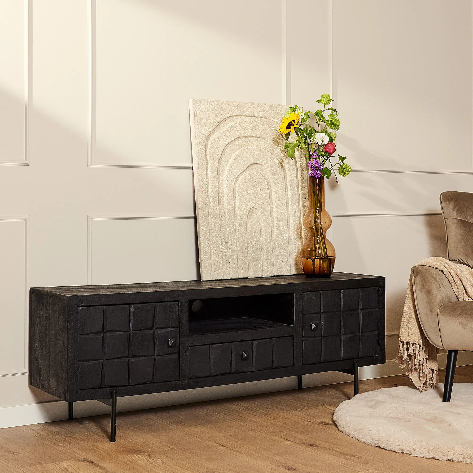Tv meubel Brandy Black 180 cm