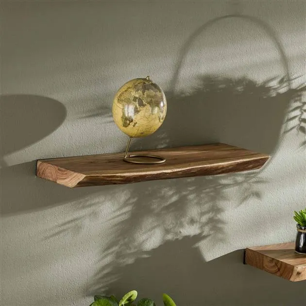 Wandplank 60 edge / Massief acacia naturel