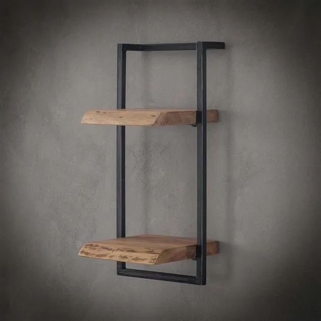 Wandplank edge 30cm, 65cm hoog / Massief acacia naturel