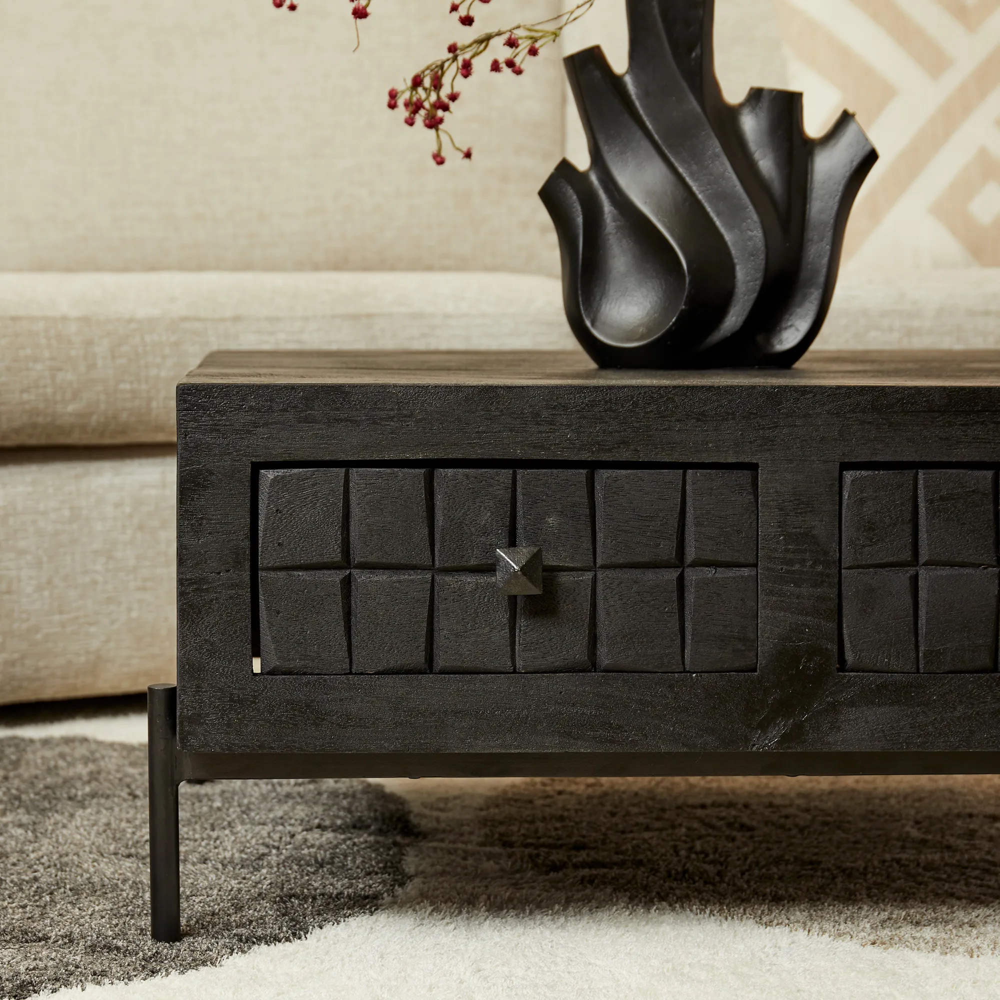 Salontafel Brandy Black 80 x 80 cm
