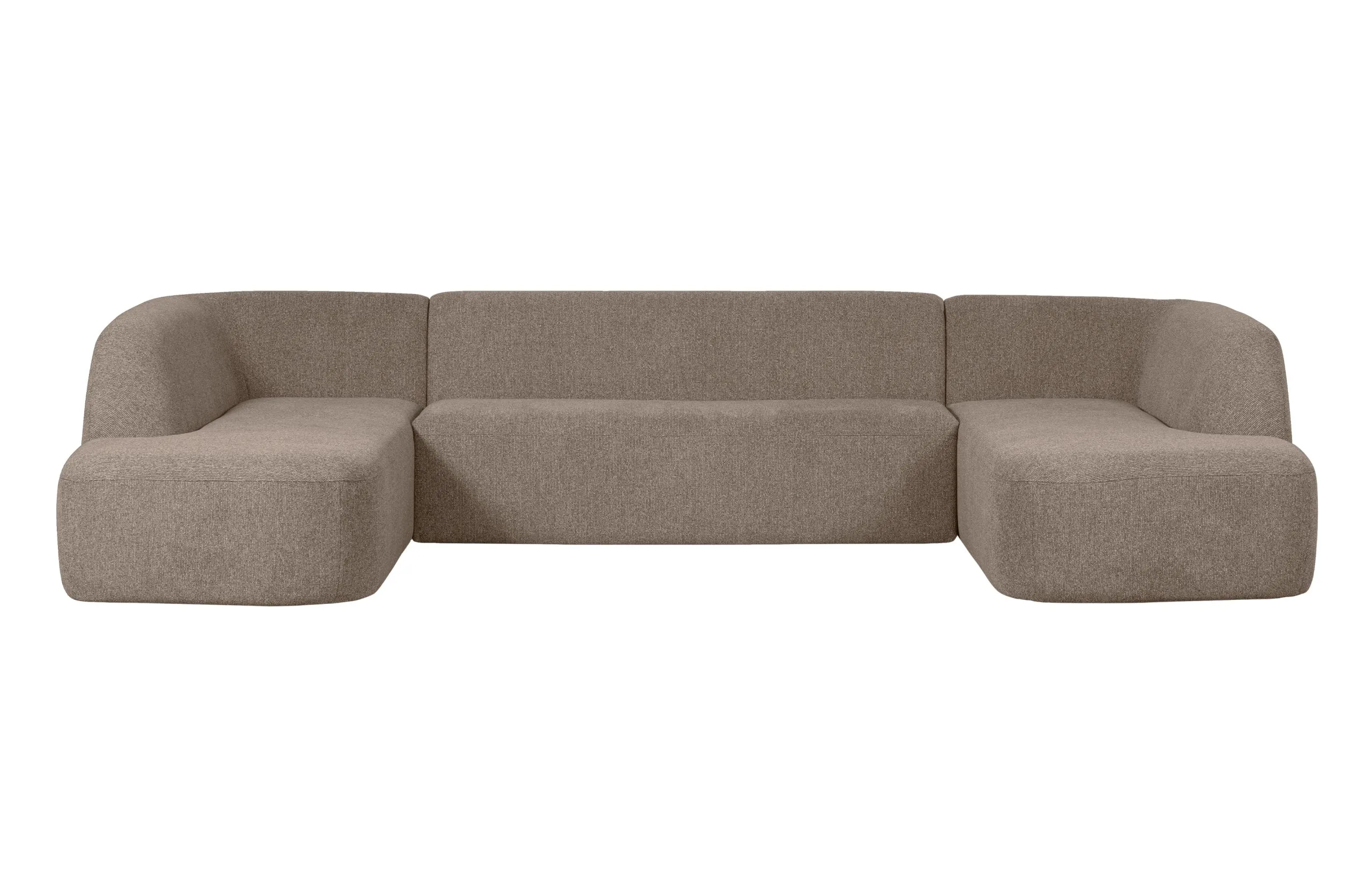 Sloping U-vorm Bank Lichtbruin Melange