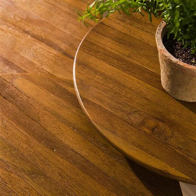Salontafel set/4 rond Teca lightbrown / Teca lightbrown