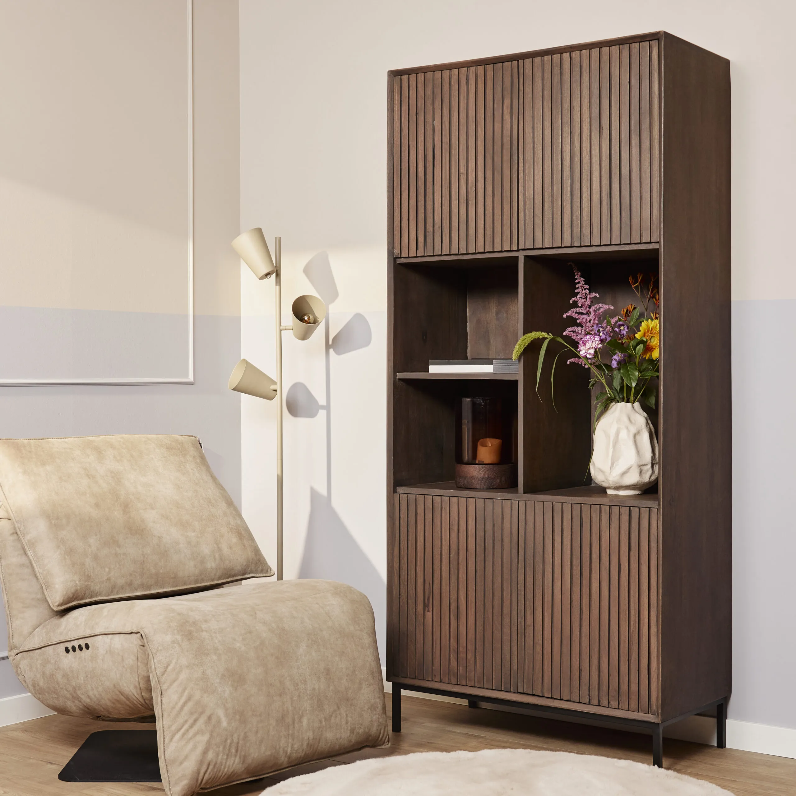Vakkenkast Madison Walnoot  90 cm