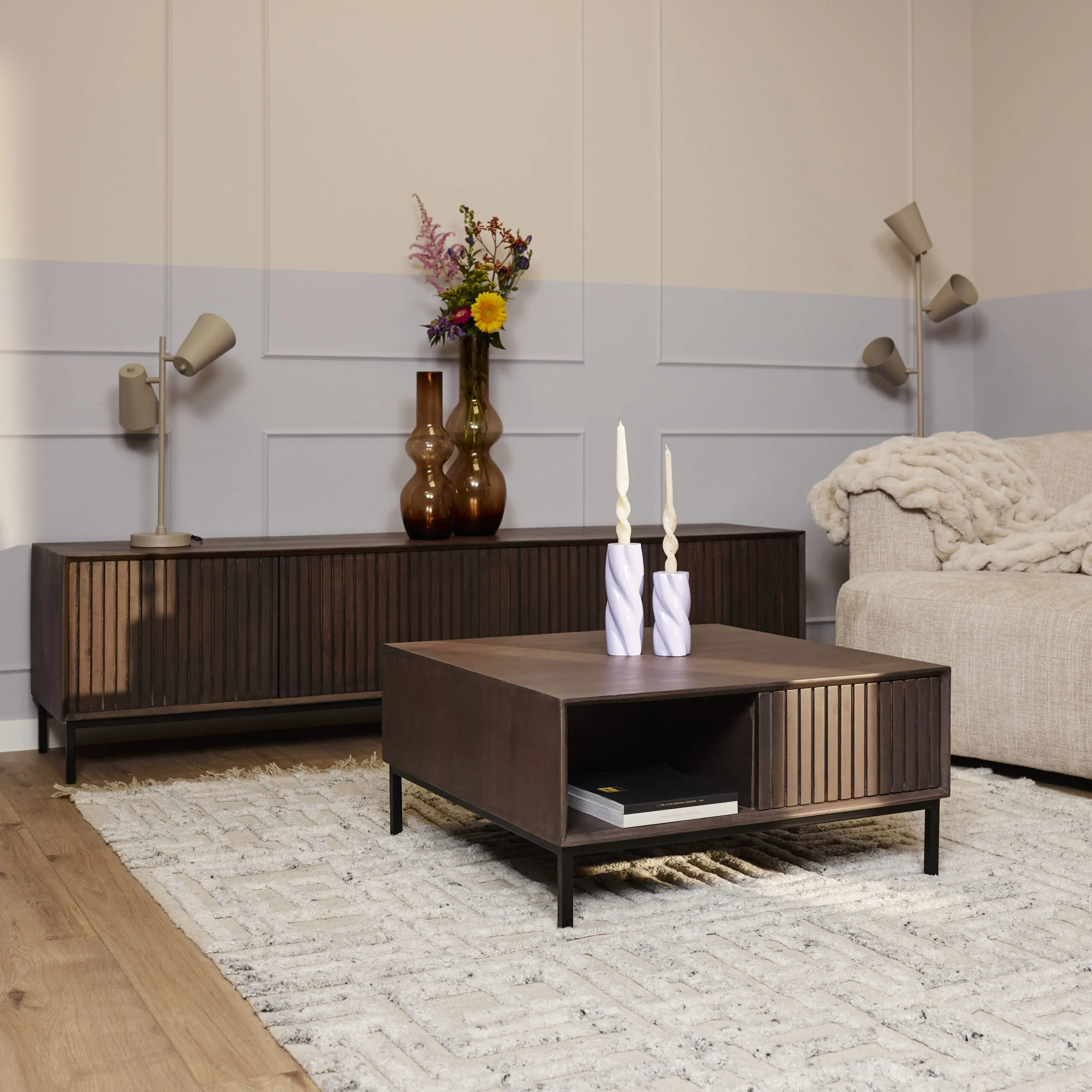 Salontafel Madison Walnoot  80×80 cm