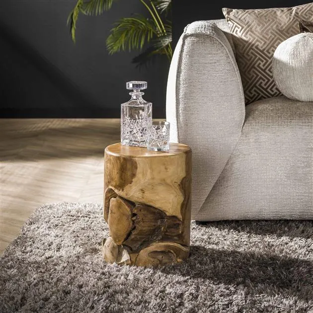Bijzettafel natural line / Massief gerecycled teakhout