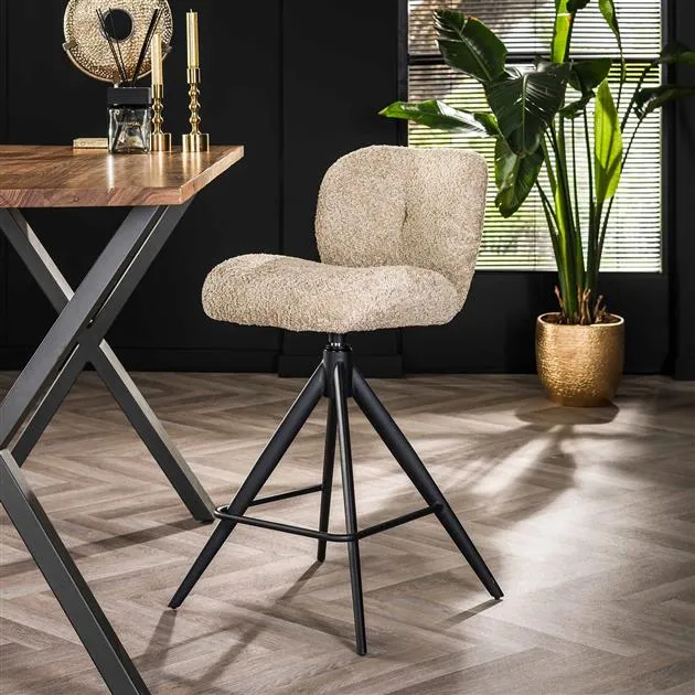 Barstoel comfort draaibaar VPE2 / Boucle zandkleur