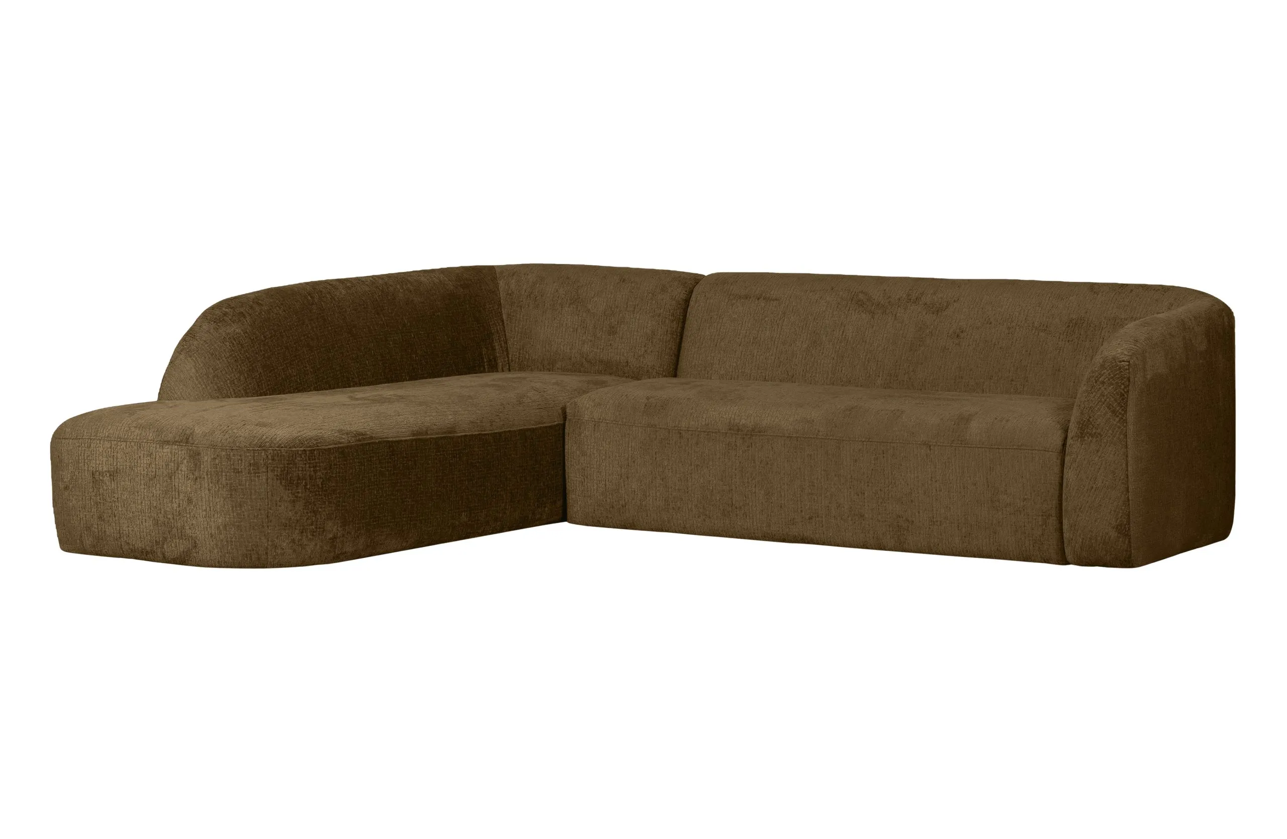 Sloping Hoekbank Links Structure Velvet Brass