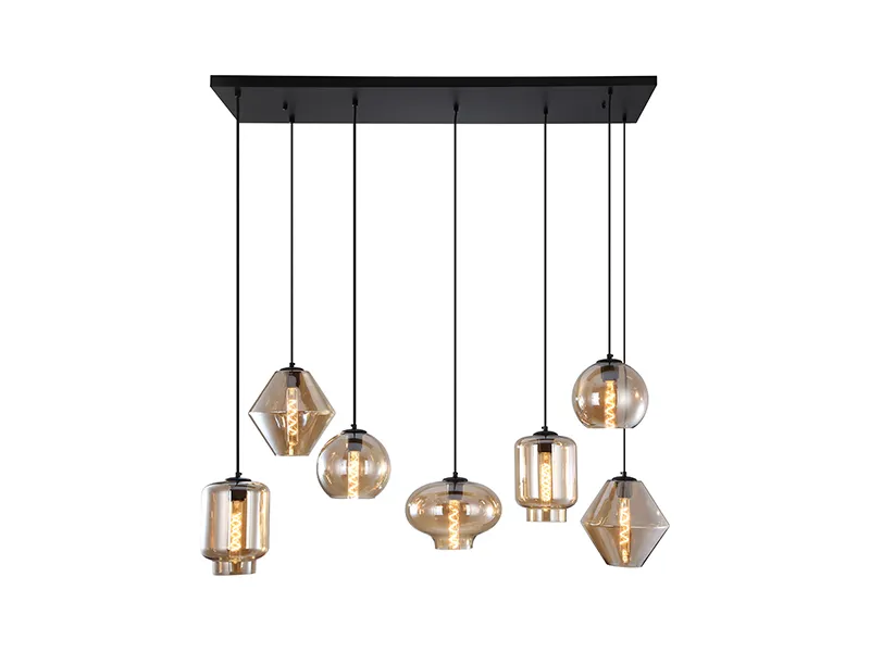 Hanglamp 7L Brady Amber