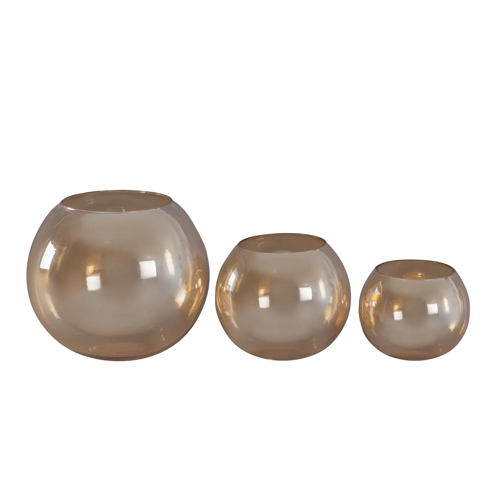 Theelicht Lenore Goud luster glas rond