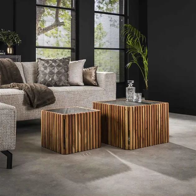 Salontafel set/2 slate