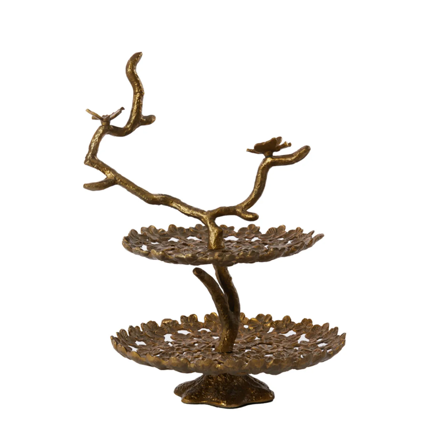 Etagere 2 laags 37x35,5x53 cm BUTTERFLY antiek brons