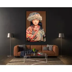 Schilderij Tibetan Child Taupe 125x198cm