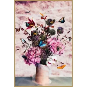 Schilderij Papillon - Frame BL Gold