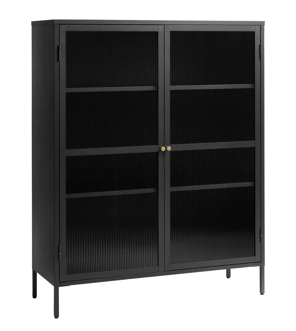Vitrinekast Bronco Zwart H140cm