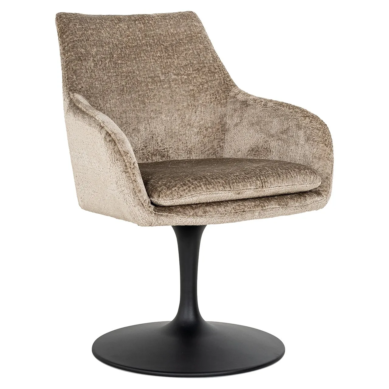 Draaifauteuil Marlon taupe chenille (Bergen 104 taupe chenille)