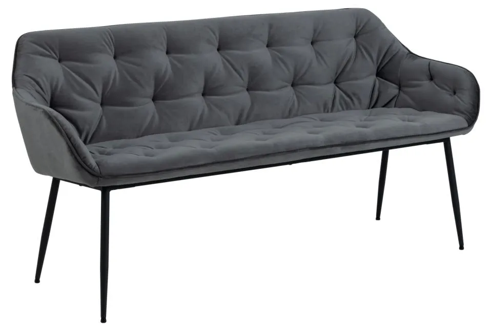 Eetkamerbank Brooke Velvet Donker Grijs