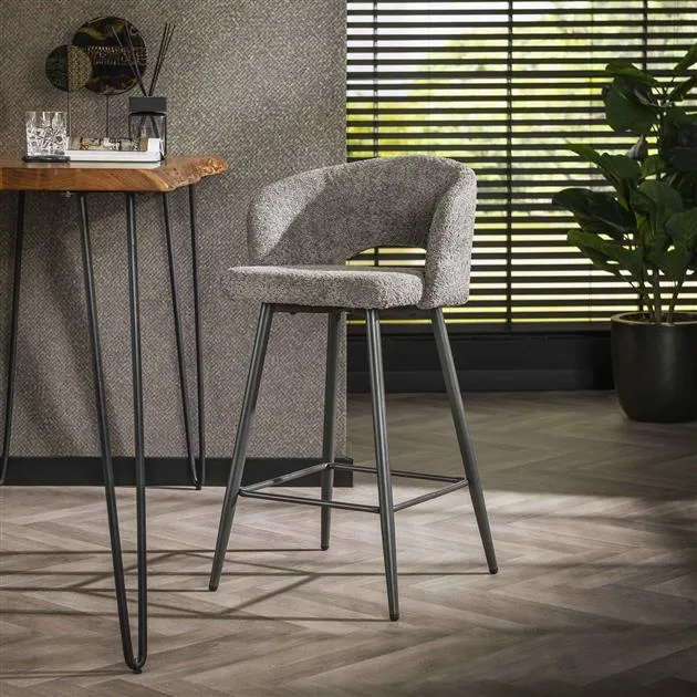 Barstoel boucle salon. VPE2 / Boucle grijs