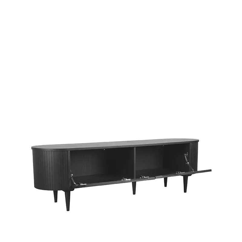 Tv-Meubel Oliva 180x47x55 cm - Zwart - Eiken