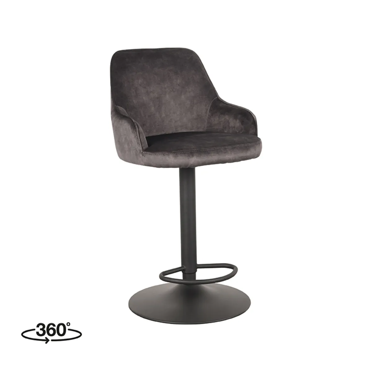 Barkruk Fender - Antraciet - Velours