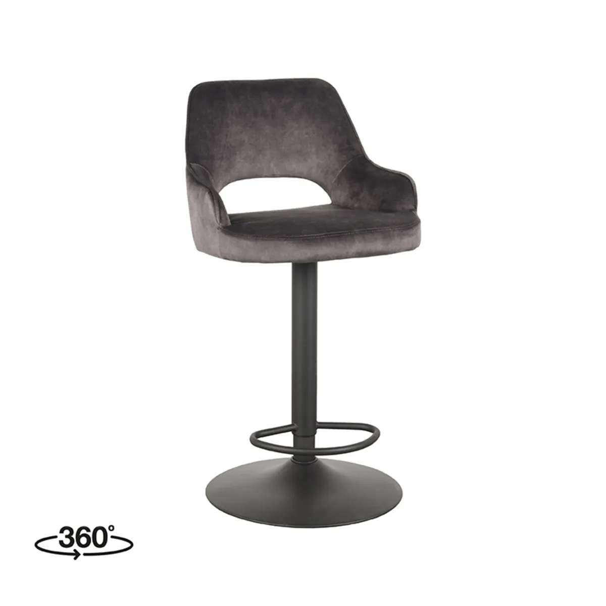 Barkruk Fer - Antraciet - Velours
