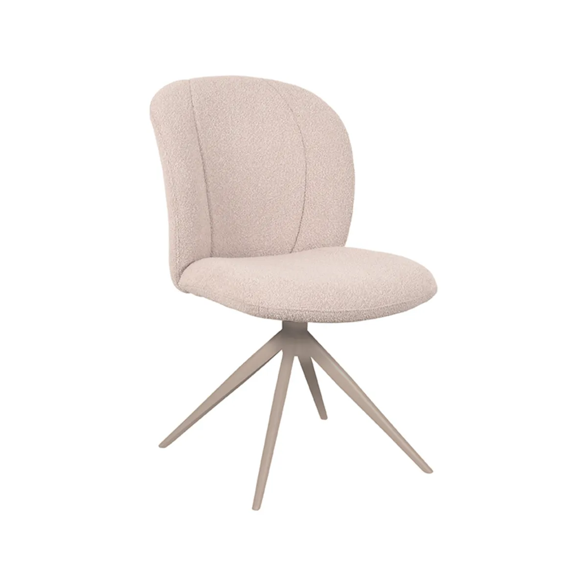 Eetkamerstoel Kimo - Naturel - Boucle - Taupe Onderstel