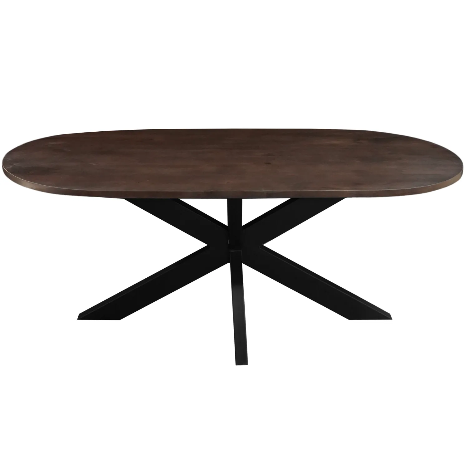Eettafel Capsule Ovaal Kruispoot Espresso 180