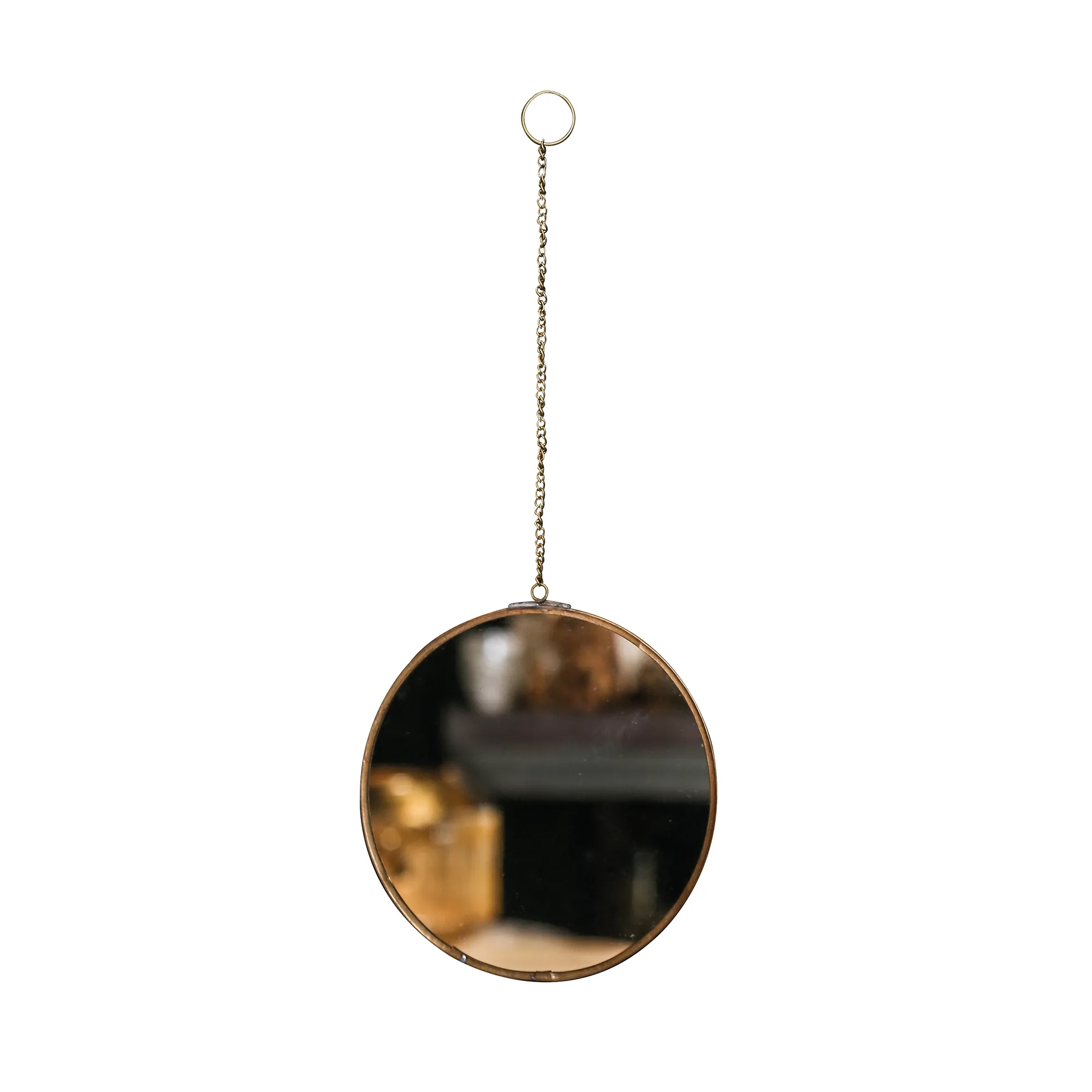 INACT Binq Iron brass small mirror round