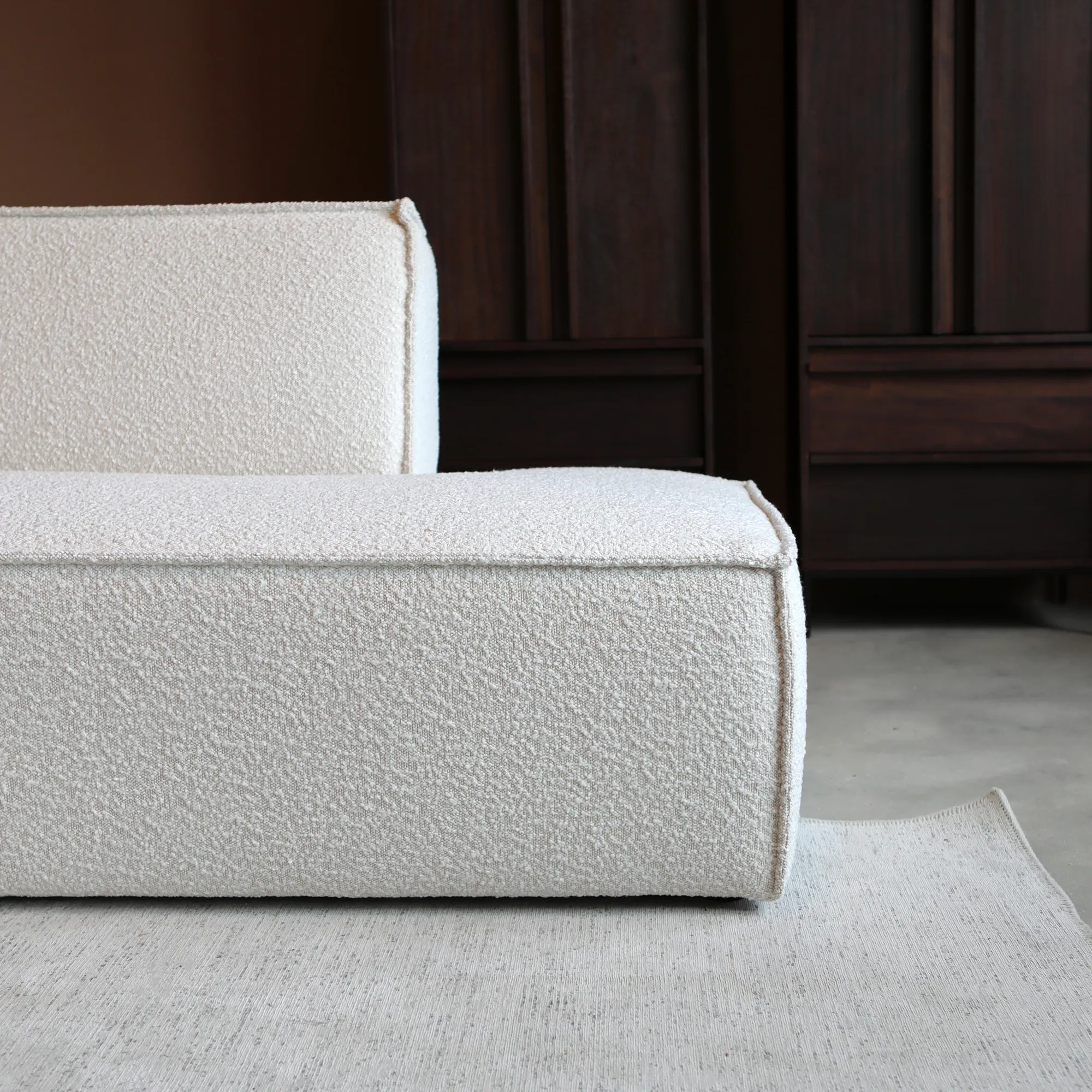 Loungebank Enzo Links Bouclé Naturel