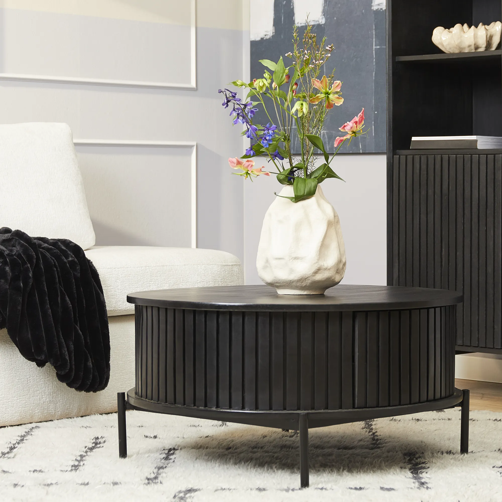 Salontafel Madison | Rond Zwart