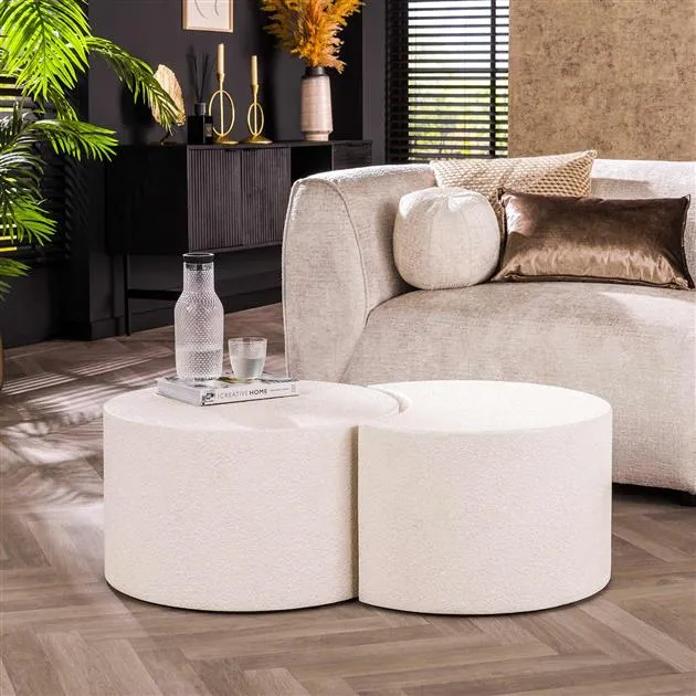 Salontafel set/2 stone moonset / Marmer composiet