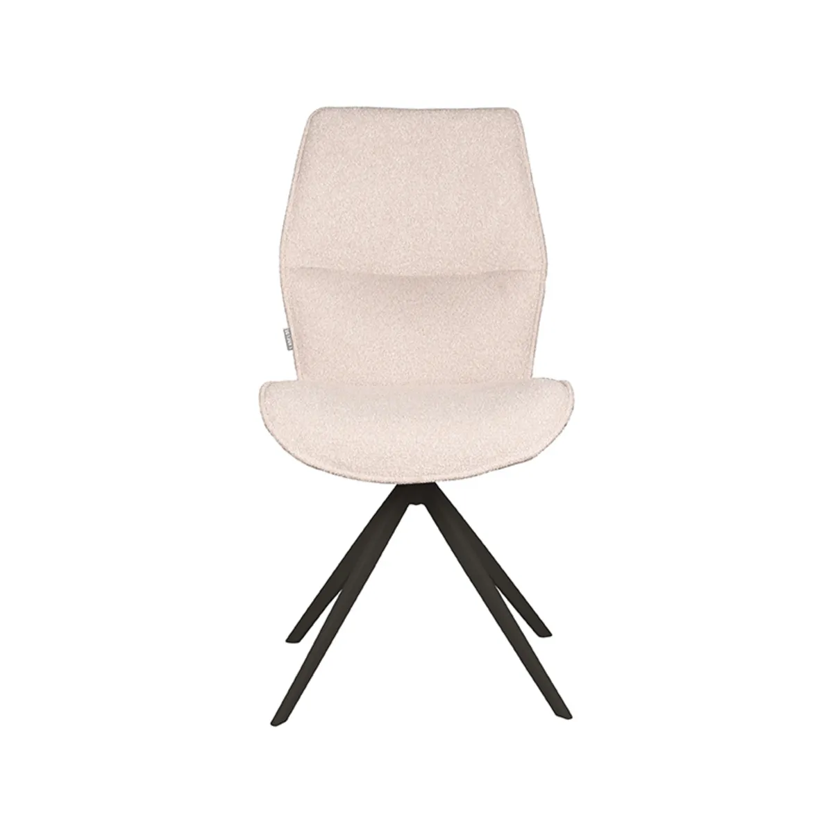 Set V 2 - Eetkamerstoel Comfy - Naturel - Boucle - Zwart Onderstel