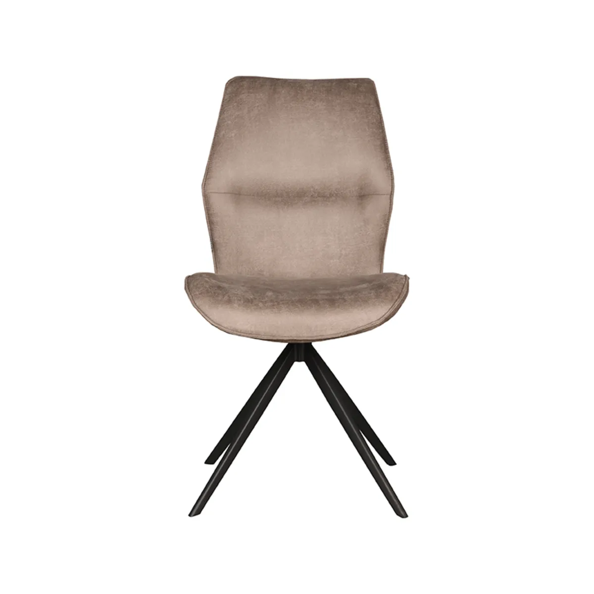 Set V 2 - Eetkamerstoel Comfy - Taupe - Micro Suede - Zwart Onderstel