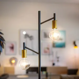 Vloerlamp Tree Zwart Koper