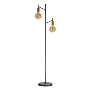 Vloerlamp Tree Zwart Koper