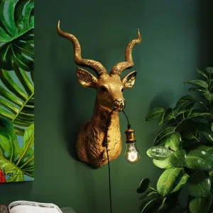 Wandlamp Animal Goat Gold 45x74cm